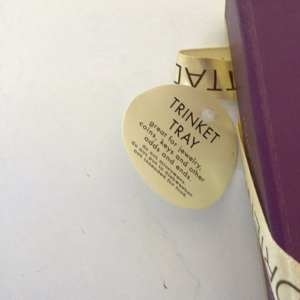 ADRIENNE VITTADINI PURPLE CERAMIC TRINKET TRAY NWT